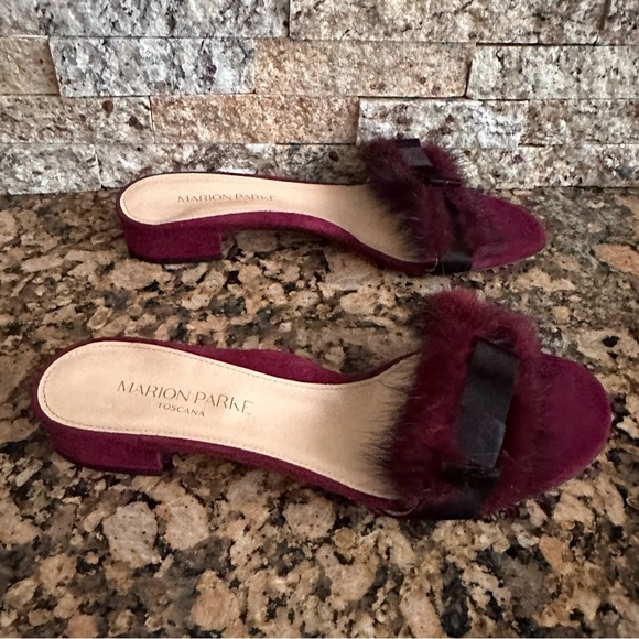 MARION PARKE
Velvet Feather Trim Sandals - Picture 2 of 8